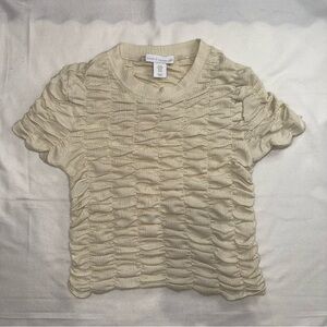 House of Harlow 1960 Cream Textured Tee